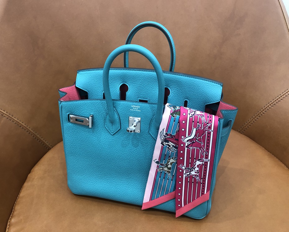 【広尾店】エルメス HERMES ツイリー ピンクxブルー系【12869】