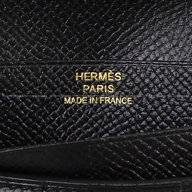 HERMES エルメス 二つ折り財布 ベアンコンパクト 黒 (ブラック) エプソン ゴールド金具 U刻印 新品