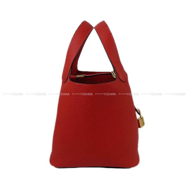 HERMES エルメス ハンドバッグ ピコタンロック 18 PM ルージュカザック 