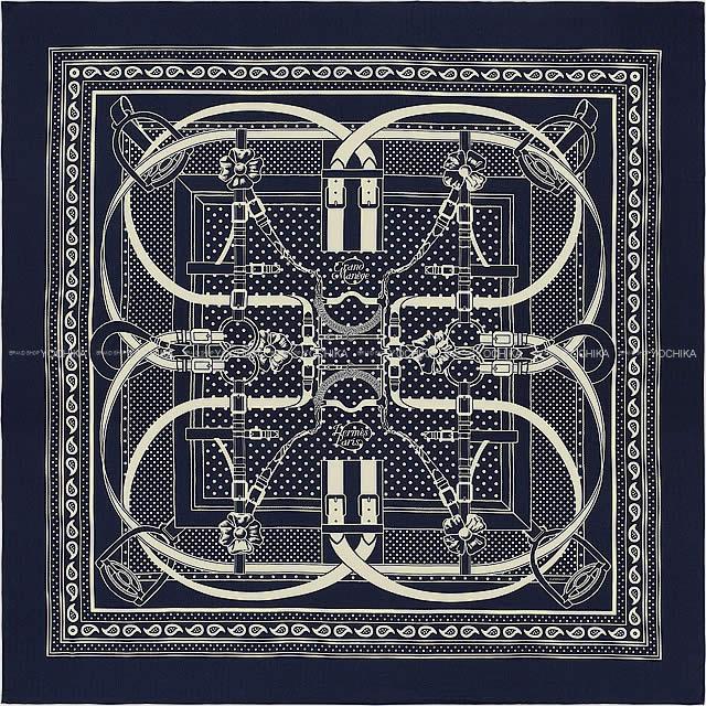 【値下げしました！】HERMES エルメス スカーフ カレ70 Grand Manege Bandana Love グランマネージュ バンダナラブ 大調教術 ファッションアイテム シルク    グレー イエロー レディース 定番 美品【品】