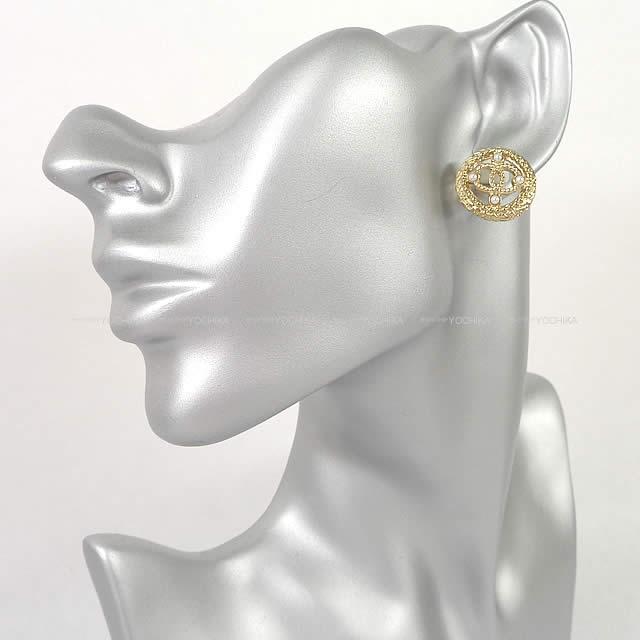 コンパクト！】CHANEL ピアス ゴールド ロゴ パール (CHANEL