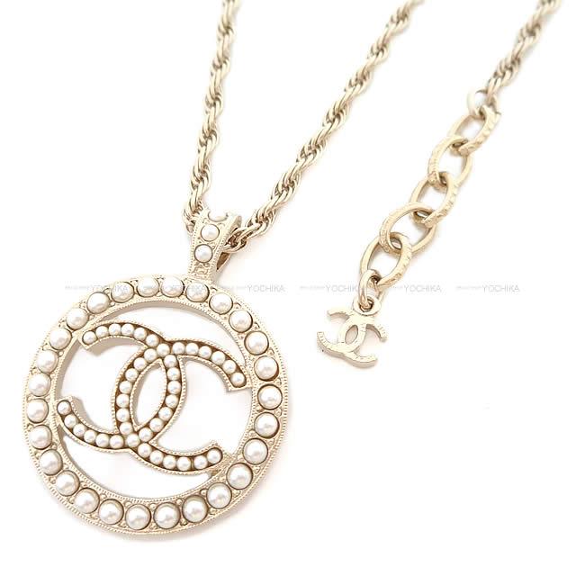 CHANEL シャネル ココマーク サークル パール ネックレス パール/ゴールド A99076 新品