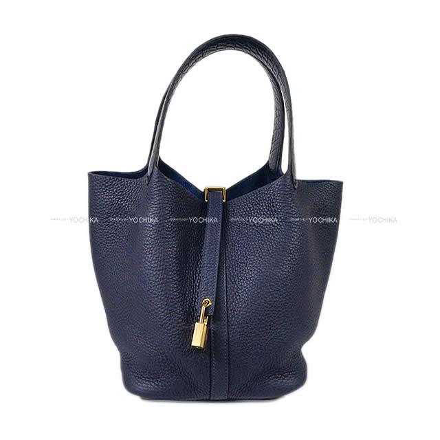 HERMES エルメス ハンドバッグ ピコタンロック タッチ 22 MM ブルーニュイ トリヨンクレマンス/アリゲーターマット ゴールド金具 新品
