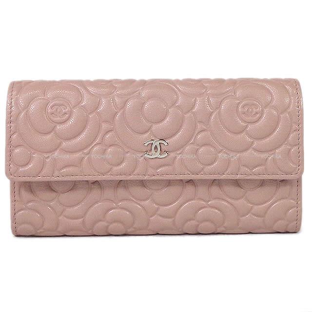 ★新品未使用★ CHANEL ナノウォレット ミニ財布 ピンクベージュ カメリア