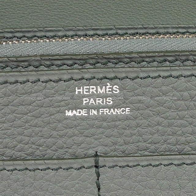 2019年秋冬 新作 HERMES エルメス 長財布 ドゴンGM ヴェールアマンド トゴ シルバー金具 新品