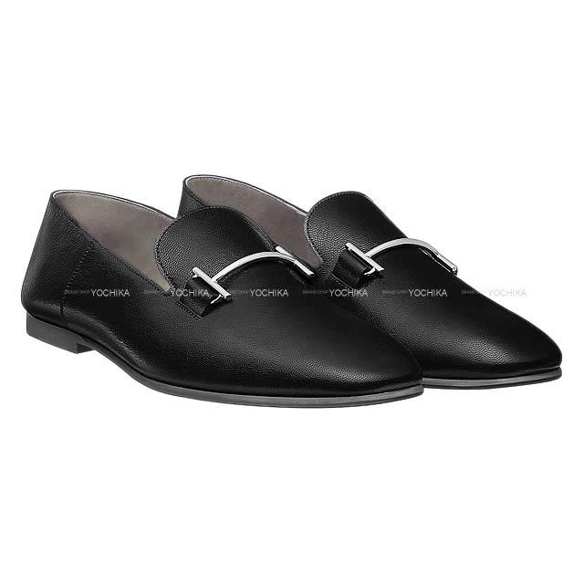 HERMES エルメス メンズ モカシン ローファー 靴 ''サガ SAGA'' #42.5 黒(ブラック) シェーブル 新品