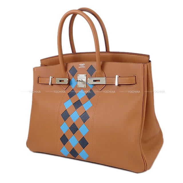 HERMES エルメス ハンドバッグ バーキン30 トレサージュ・ドゥ・キュイール ゴールド/ブルーデュノール スイフト 新品