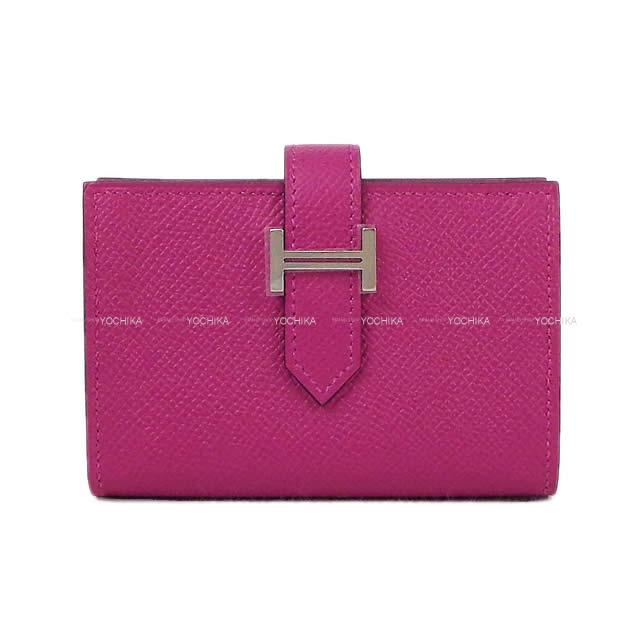 HERMES エルメスべアンミニ カードコインケース ピンク折財布コンパクト財布 HERMES エルメス ベアンミニ コンパクト コインケース付 カード