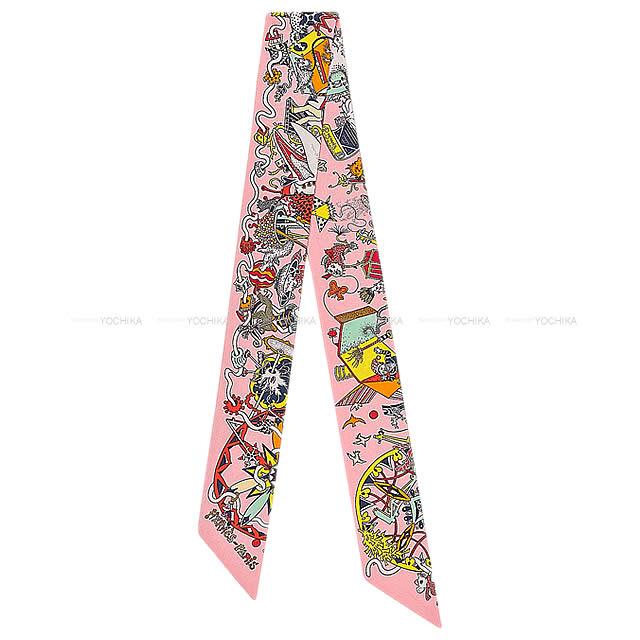 HERMES エルメス スカーフ ツイリー ラ フォル パラード ローズマ