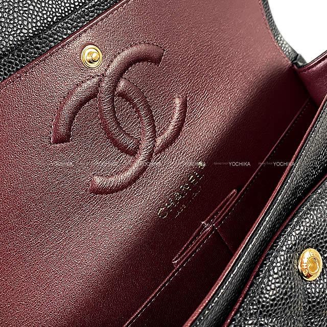 シャネル CHANEL マトラッセ 25 チェーン ショルダー バッグ キャビアスキン ブラック A01112 ゴールド 金具 VLP 90208447