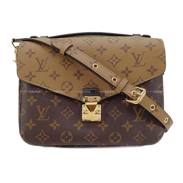 LOUIS VUITTON ルイ・ヴィトン ショルダーバッグ ポシェット・メティスMM 黒(ブラック)XブラウンXダークブラウン モノグラム