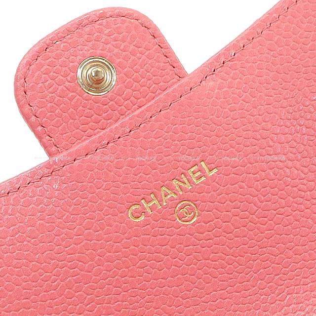 CHANEL シャネル マトラッセ フラップ 長財布 ピンク キャビアスキン