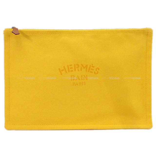 Hermes エルメス フラットポーチ ヨッティング Gm ソレイユ コットン100 新品