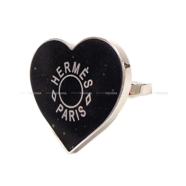 2020年 バレンタインコレクション HERMES エルメス スカーフリング クーラック ハート型 クーラック 黒 (ブラック) シルバープレーテッド  シルバー金具 新品