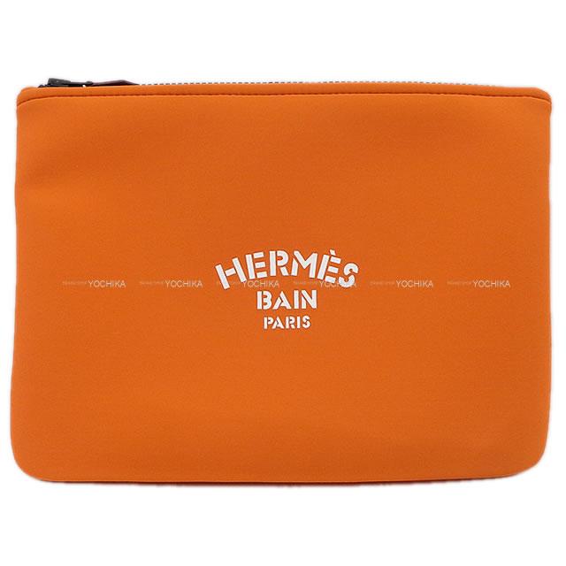 HERMES エルメス ポーチ ネオバン NEO BAIN MM オレンジ ポリアミド80