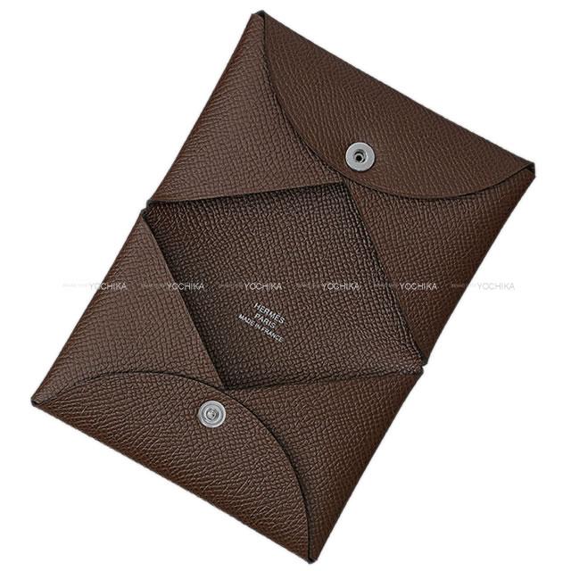 HERMES エルメス カードケース Calvi(カルヴィ) ショコラ エプソン C刻印 新品