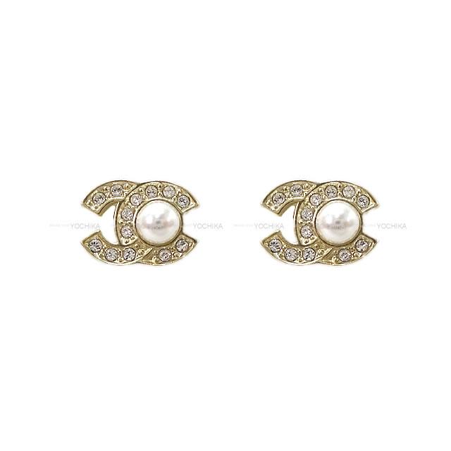 2020 秋冬 CHANEL シャネル ピアス ラインストーン ココマーク パール ポイント ゴールド金具 AB4764 新品