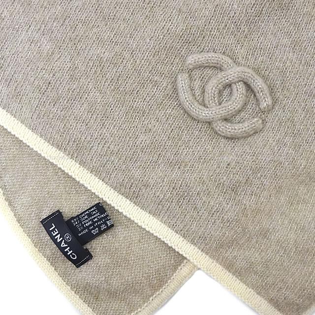 CHANEL シャネル ココマーク パイピング バイカラー 大判ストール 