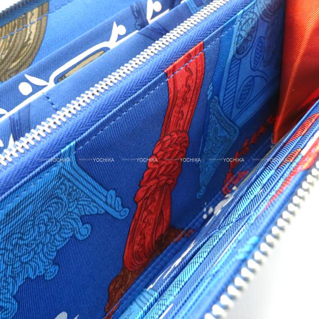 HERMES エルメス 長財布 アザップシルクイン Etriers ミコノス/ブルー