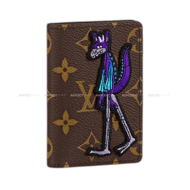 2021年 春夏 LOUIS VUITTON ルイ・ヴィトン カードケース オーガナイザー ドゥ ポッシュ ブラウン/パープル/グリーン モノグラム/刺繍 M80154 新品