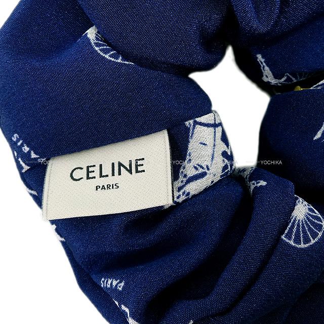 2021年 春夏 新作 CELINE セリーヌ スクランチー サルキー ブレスレット シュシュ ネイビー/白 ブラス/シルク マットゴールド金具 新品 2021年 春夏 新作 CELINE セリーヌ スクランチー サルキー ブレスレット シュシュ ネイビー/白 ブラス/シルク マットゴールド金具 新品