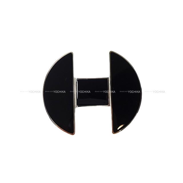 HERMES エルメス ヘアアクセサリー Hモチーフ バレッタ ”Herm?s 2002” 黒(ブラック) シルバー金具 新品
