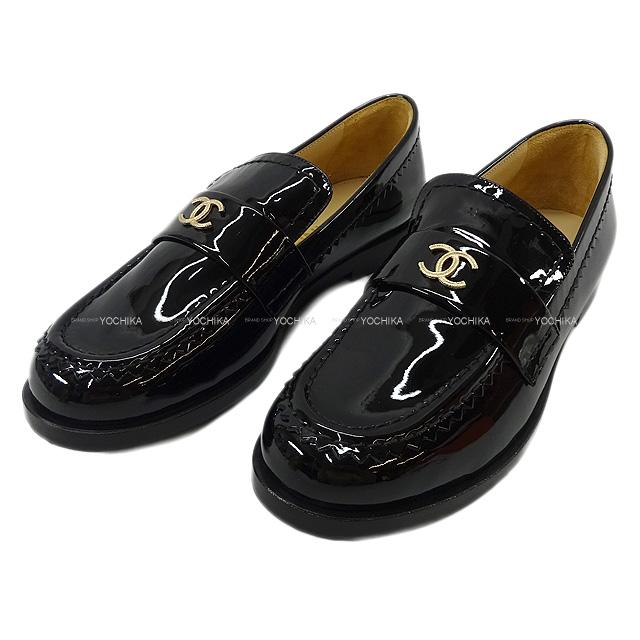 専用◆新品◆ Chanel シャネル エナメル ローファー 37.5ブラック 黒