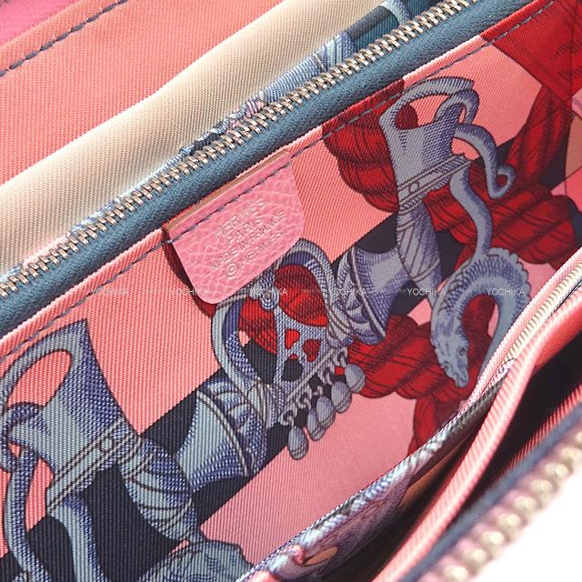 HERMES エルメス 長財布 アザップシルクイン デッラカヴァッレリア ピンク/コルヴェール エプソン/バレニア/シルク シルバー金具 U刻印 新品