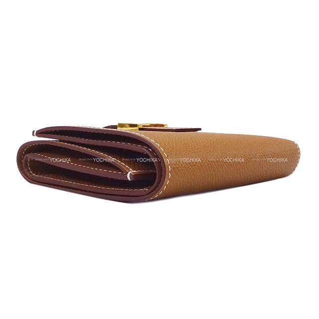 HERMES エルメス 三つ折り財布 ベアンコンビネ ゴールド