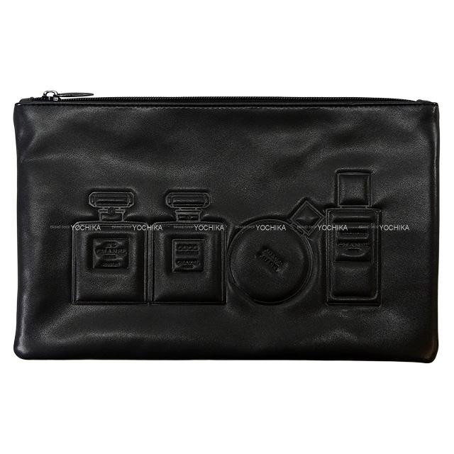 最終価格 シャネル CHANEL コスメポーチ ノベルティ ブラック レザー ...