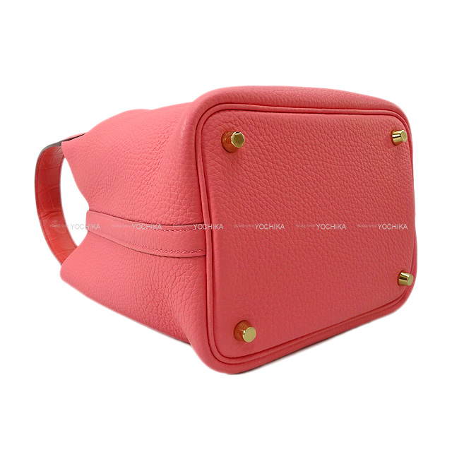 HERMES エルメス ハンドバッグ ピコタンロック 18 PM タッチ ローズアザレ/ブーゲンビリア  トリヨンクレマンス/クロコダイルアリゲーターマット ゴールド金具 新品
