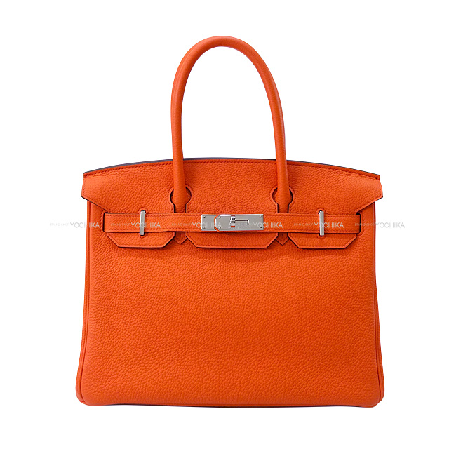 HERMES エルメス ハンドバッグ バーキン30 フーオレンジ トゴ シルバー金具 X刻印 新品同様【中古】 HERMES エルメス ハンドバッグ バーキン30 フーオレンジ トゴ シルバー金具 X刻印 新品同様【中古】