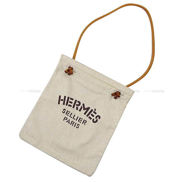 HERMES エルメス ショルダーバッグ アリーヌ ミニ ナチュラル/フォーヴ トワルシェブロン/バレニア R刻印 Aランク【中古】