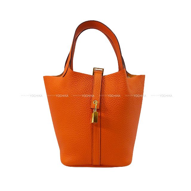 HERMES エルメス ハンドバッグ ピコタンロック 18 PM フーオレンジ