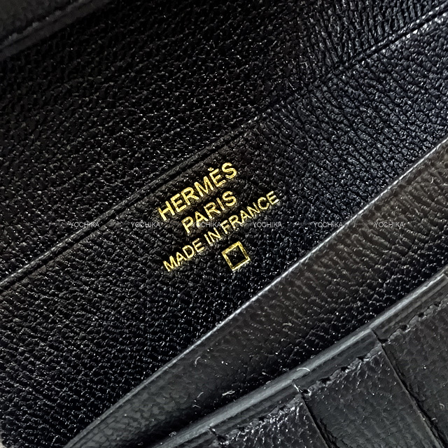 HERMES エルメス 二つ折り財布 ベアンコンパクト 黒 (ブラック) クロコダイルアリゲーター ローズゴールド金具 Y刻印 新品