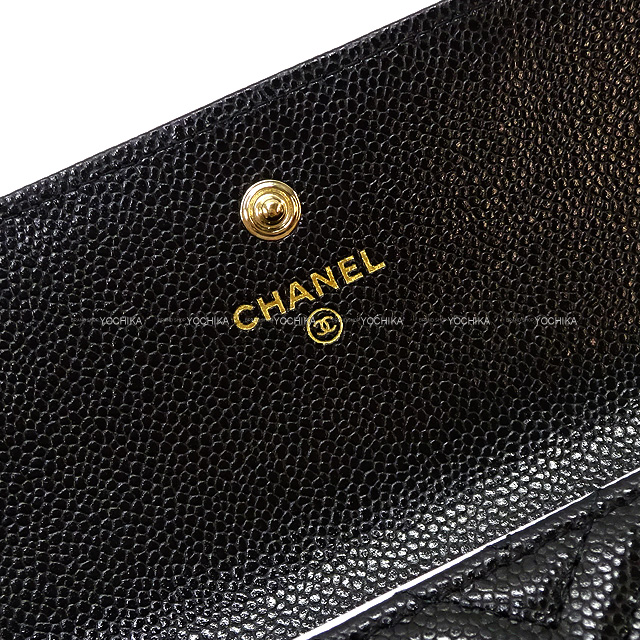 2021年秋冬 CHANEL シャネル 長財布 ボーイシャネル シェヴロン Vステッチ フラップ 黒 (ブラック) グレインドカーフ(キャビアスキン)  シャンパンゴールド金具 A80286 新品