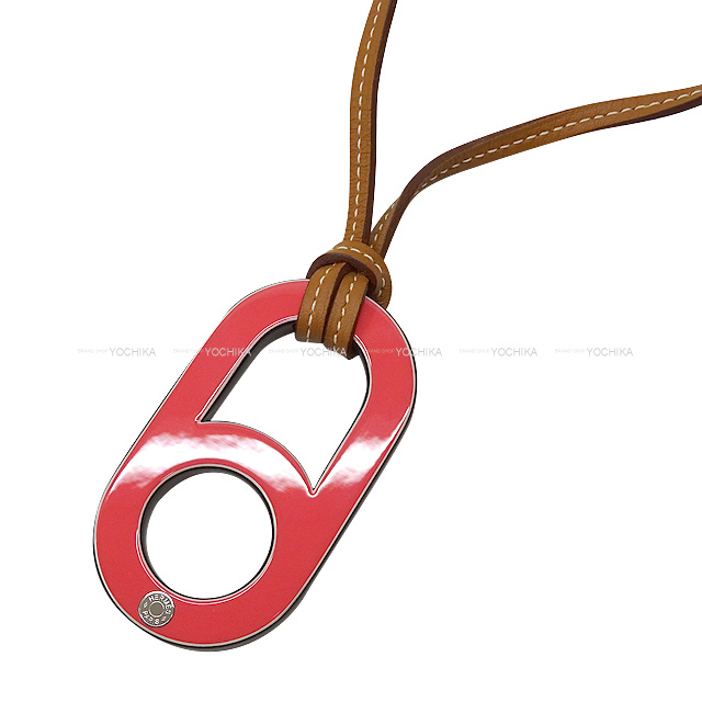 HERMES エルメス ネックレス ヴァリアシオン ペンダント ローズブーゲンビリア / ノアールエベンヌ スイフト/ラッカー 新品同様【中古】