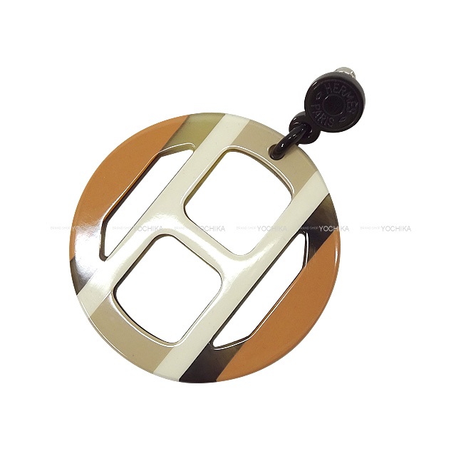 HERMES エルメス ピアス Hエキップ サブレ バッファローホーン 新品