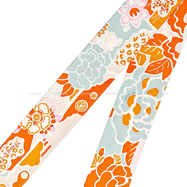 HERMES エルメス スカーフ ツイリー Bingata 紅型 オレンジ
