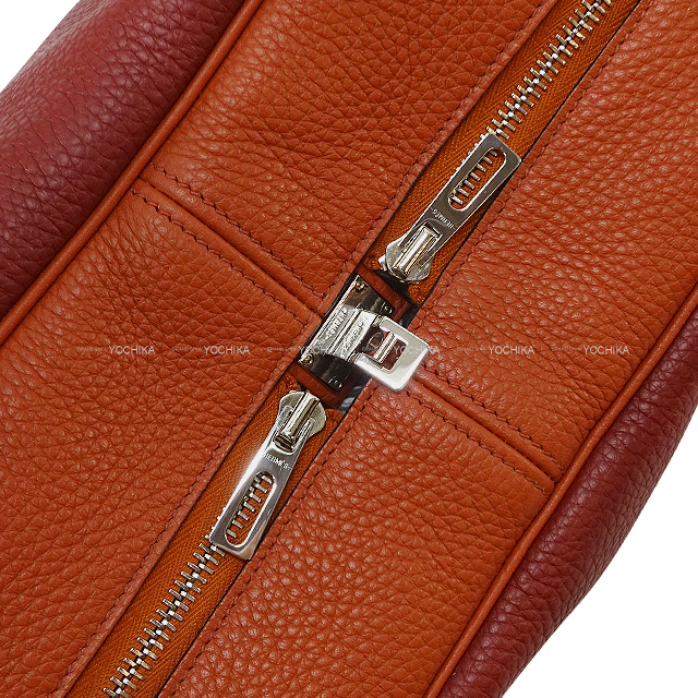 HERMES エルメス ショルダーバッグ ヴィクトリア 2 35 バイカラー ルージュアッシュ/ブリック トリヨンクレマンス シルバー金具 T刻印 新品未使用