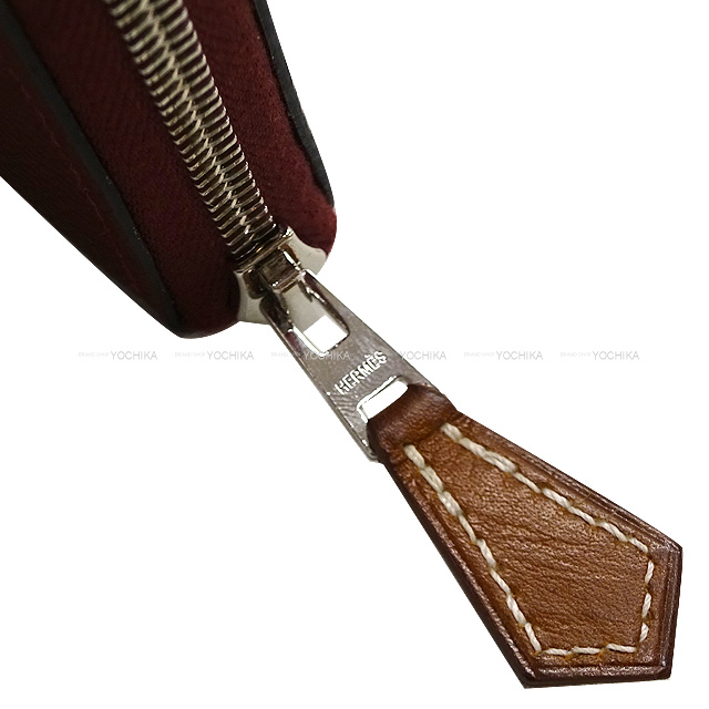 HERMES エルメス 長財布 アザップシルクイン デッラ・カヴァッレリア ルージュアッシュ/ブルーニュイ エプソン/バレニア シルバー金具 Z刻印 新品同様【中古】