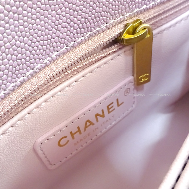 CHANEL シャネル ショルダーバッグ マトラッセ ココハンドル トップハンドル XXS 2Way チェーン オーロラ ピンク グレインドカーフ( キャビアスキン) アンティークマットゴールド金具 AS2215 新品