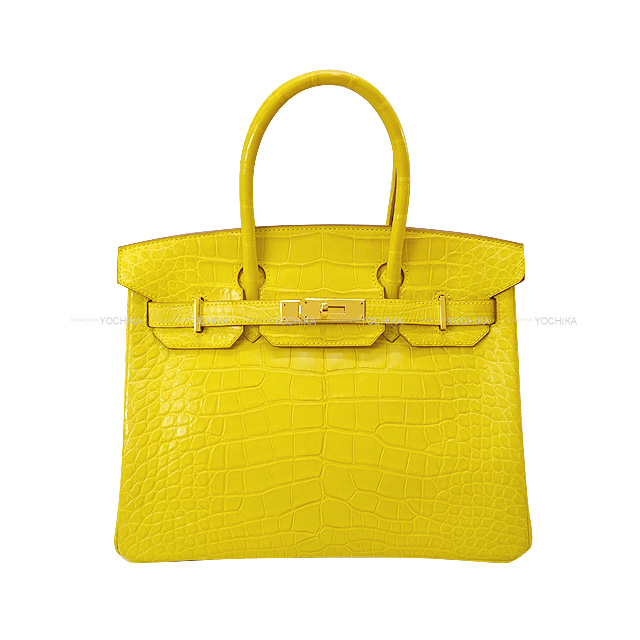 HERMES エルメス ハンドバッグ バーキン30 ミモザ クロコダイル 