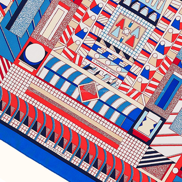 エルメススカーフ 90cm 未使用・ソルド品❣️ 「ガーデンオプシェイプ」柄