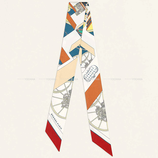 2022年 秋冬 HERMES エルメス スカーフ ツイリー Springs Springs 白