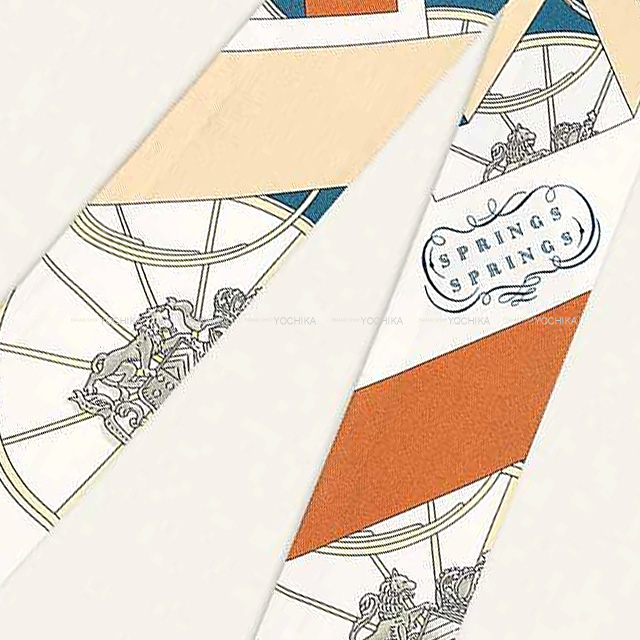 2022年 秋冬 HERMES エルメス スカーフ ツイリー Springs Springs 白