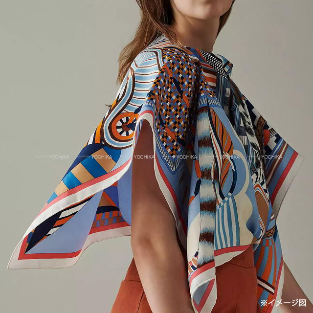 HERMES エルメス ポンチョ カレドサール 空想の鞍 Poncho Carre ...