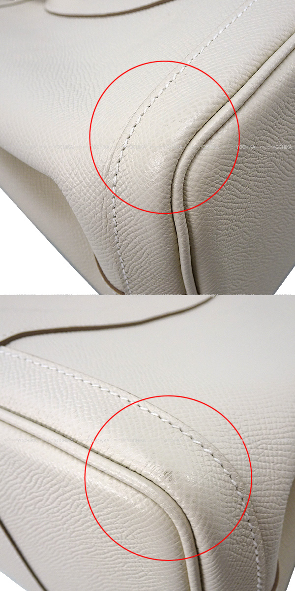 HERMES エルメス トートバッグ ガーデンパーティ 30 TPM オールレザー クレ エプソン シルバー金具 A刻印 新品同様【中古】