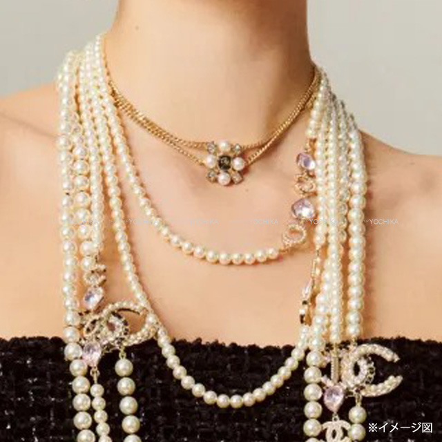 2022年 秋冬 CHANEL シャネル ネックレス パールココマーク ストラス 