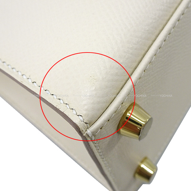 【恵比寿明治通り店】HERMES エルメス ショルダーバッグ ケリー25 外縫い クレ エプソン ゴールド金具 D刻印 新品同様【中古】
